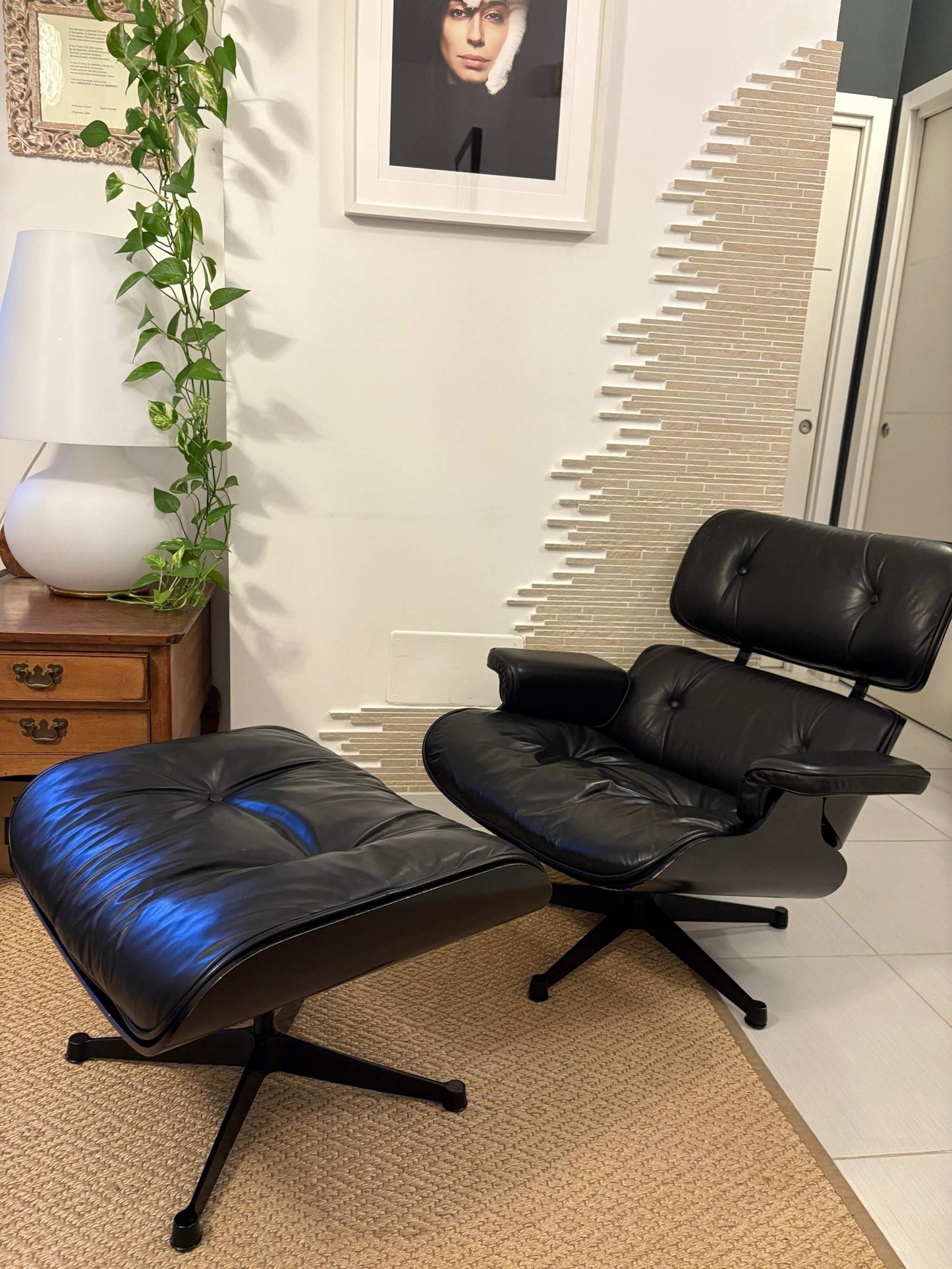 A timeless icon of modern design, this Eames Lounge Chair produced by ICF