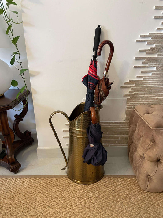 portaombrelli vintage italiano in ottone pieno con design antico e finiture artigianali elegante e funzionale
