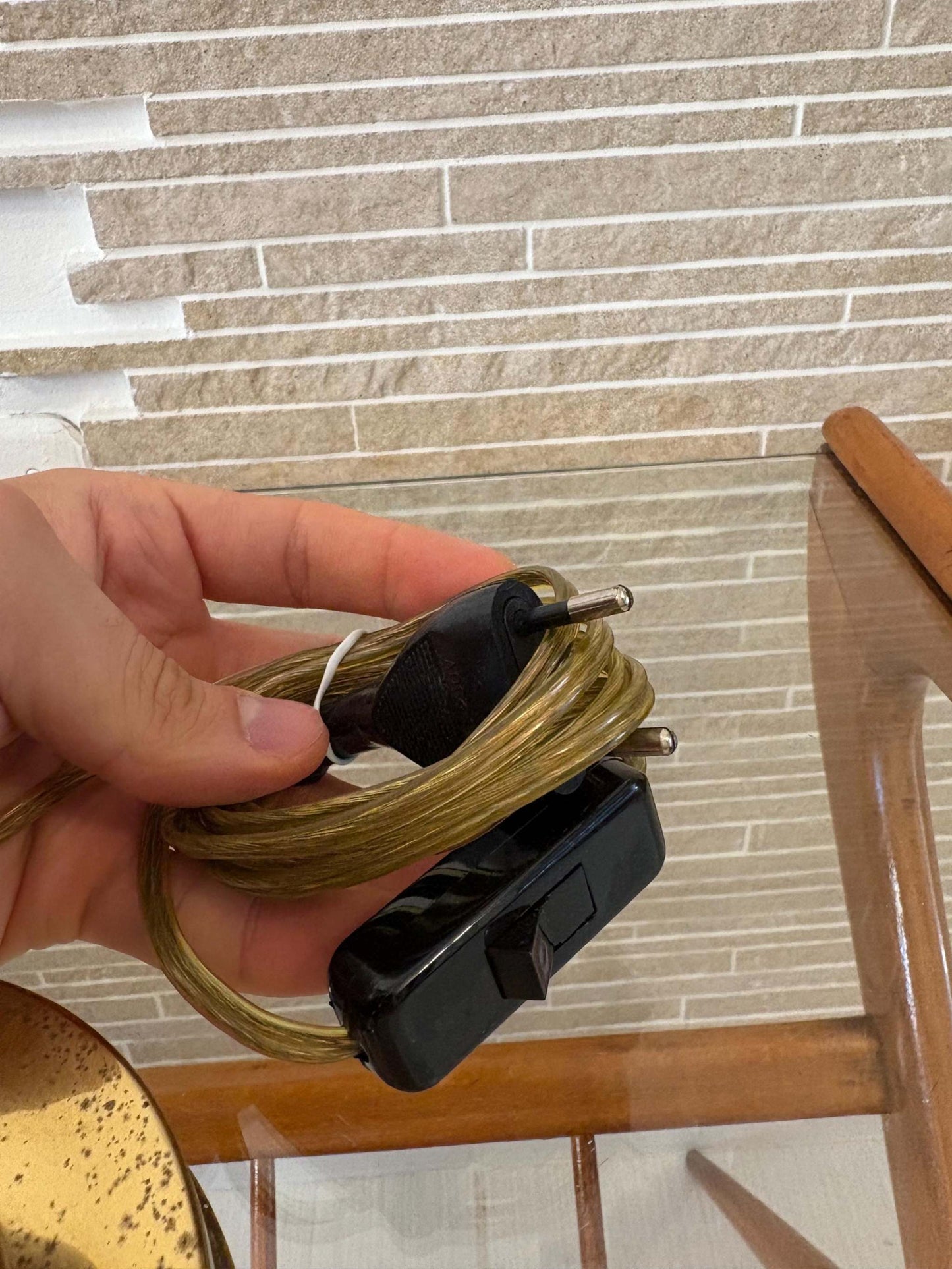 cavo elettrico con interruttore per lampade vintage in ottone