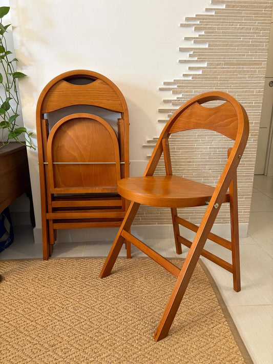 sedie pieghevoli vintage Tric Castiglioni in legno design italiano metà secolo stile Wassily elegante collezione