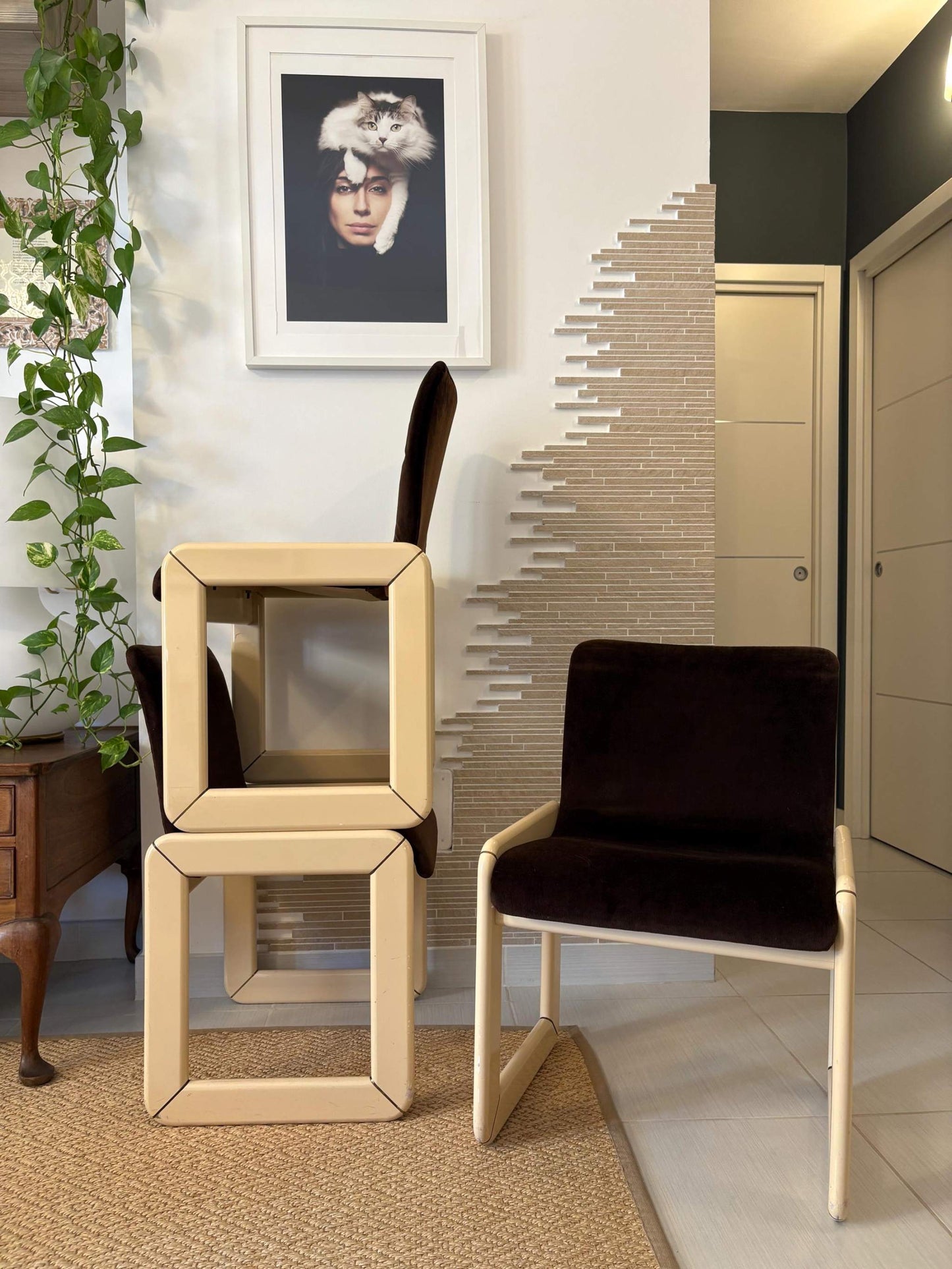 design brass wood chairs vintage tubular steel frame mid century modern Wassily style outdoor Italian style gift space age design art deco image 9