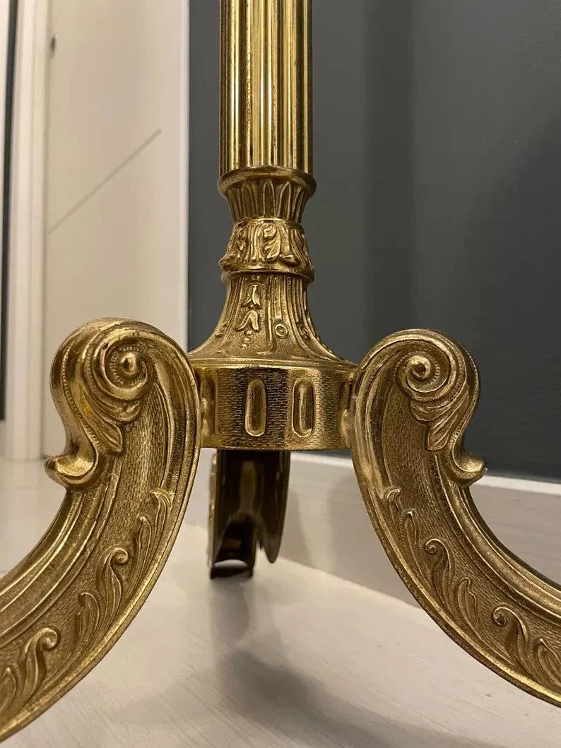 Gancio porta abiti vintage in ottone con finitura dorata, design italiano metà secolo in stile Art Deco e Regency.