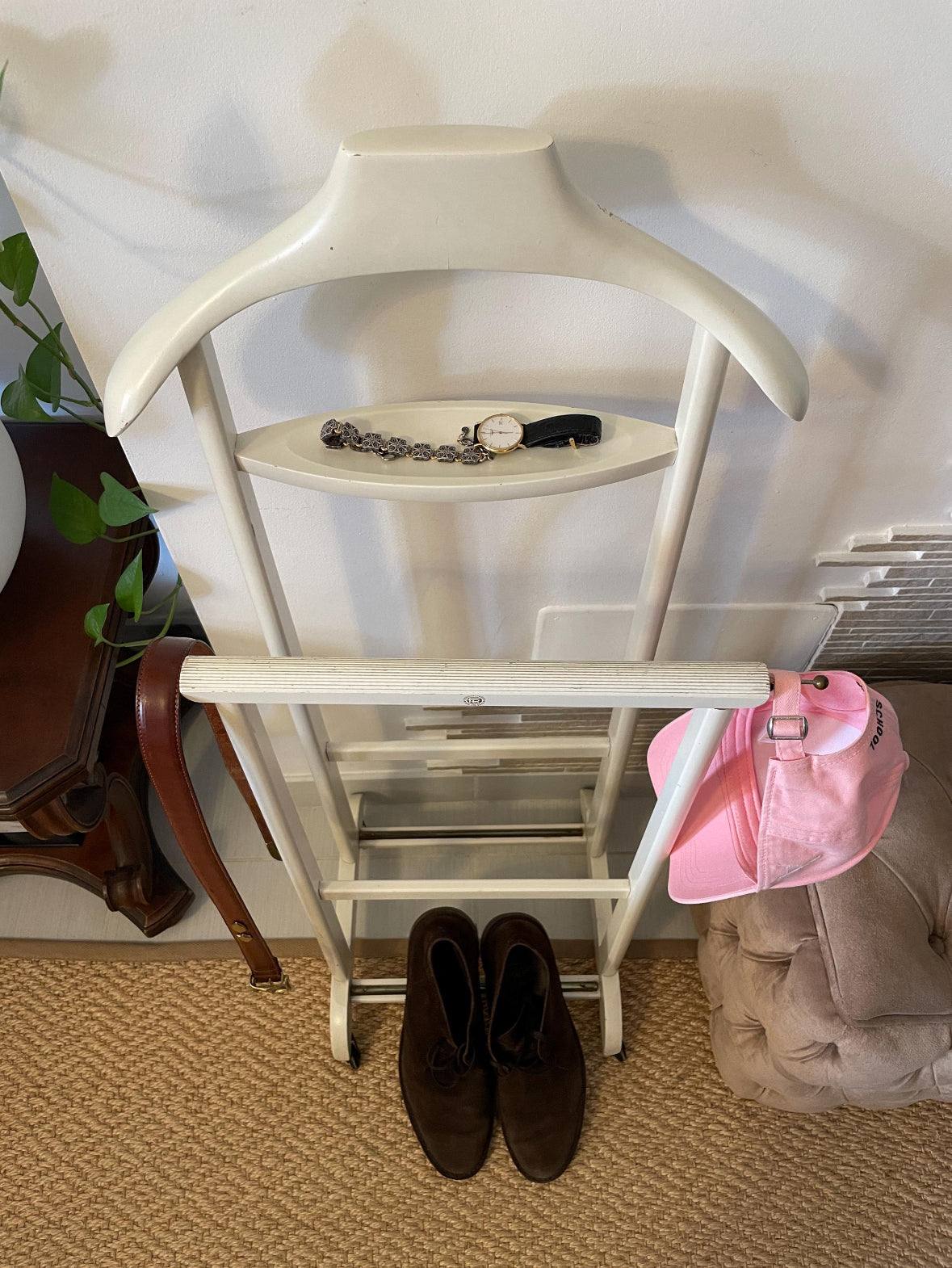 Fratelli Reguitti Valet stand vintage in legno Made in Italy con design classico per abiti e accessori