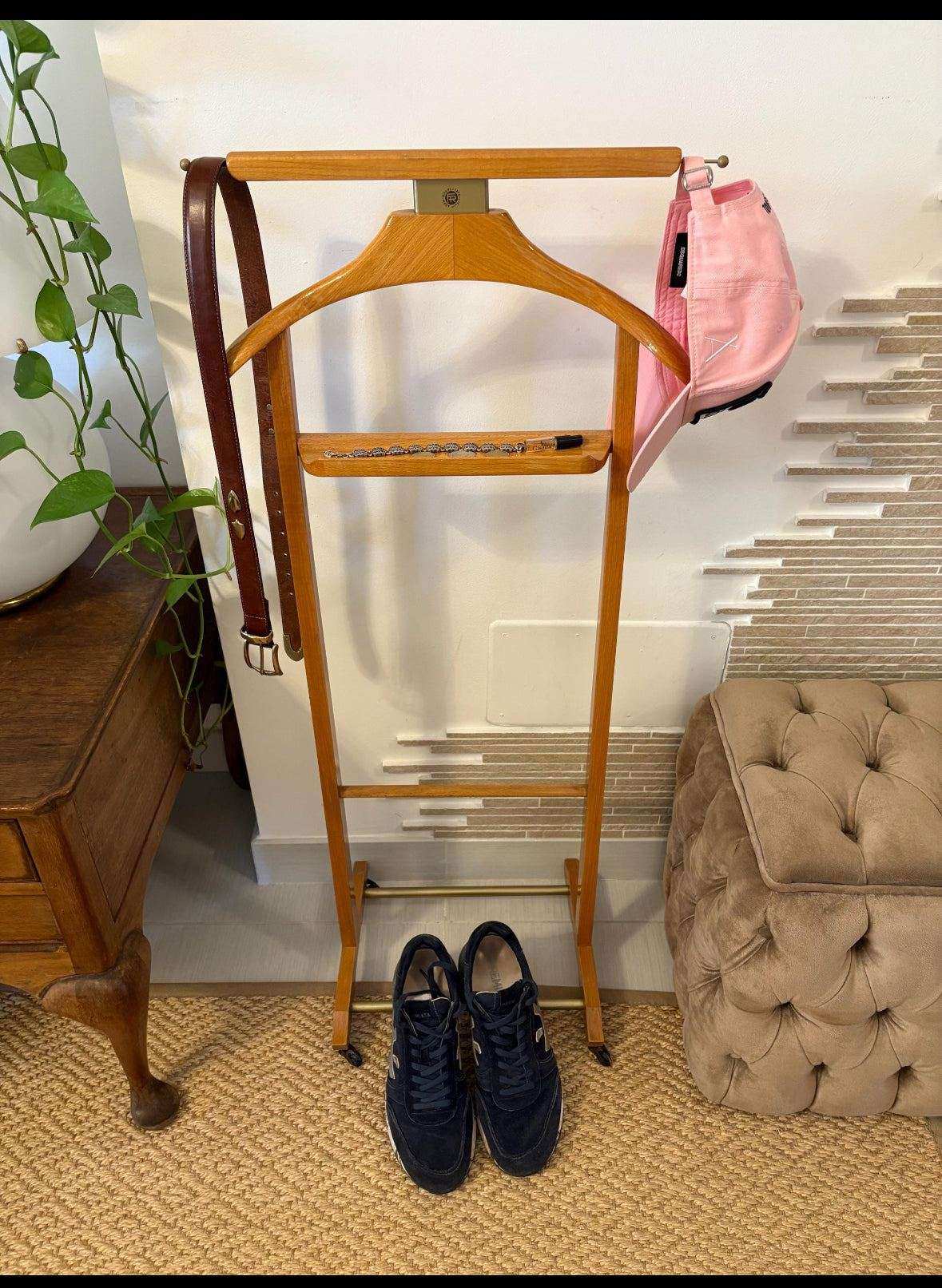 Fratelli Reguitti valet stand legno vintage italiano porta abiti elegante design classico