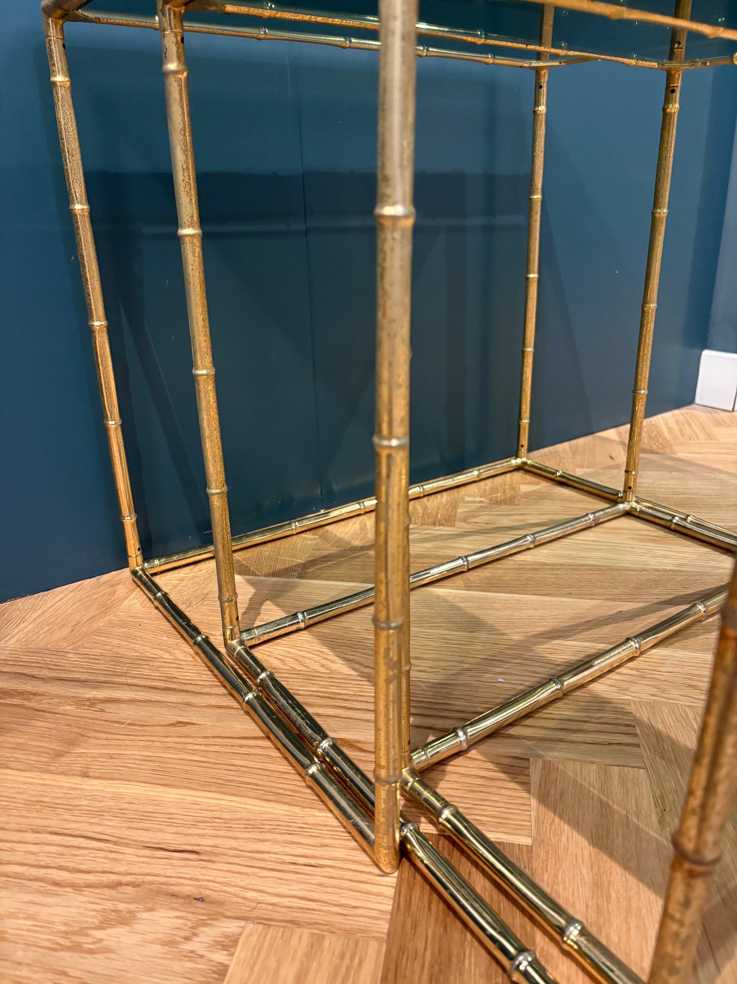Nest brass tables bamboo regency style