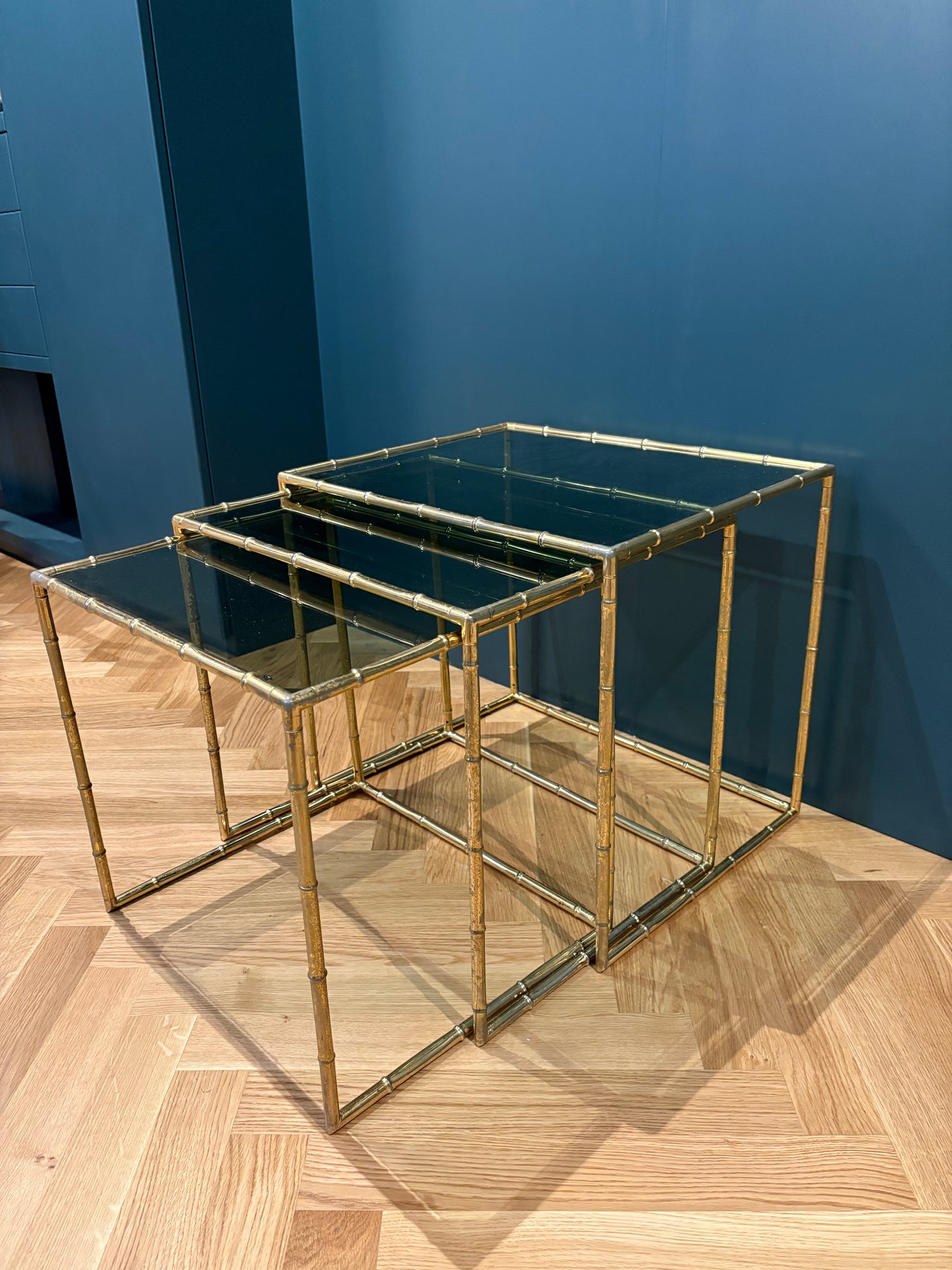 Nest brass tables bamboo regency style