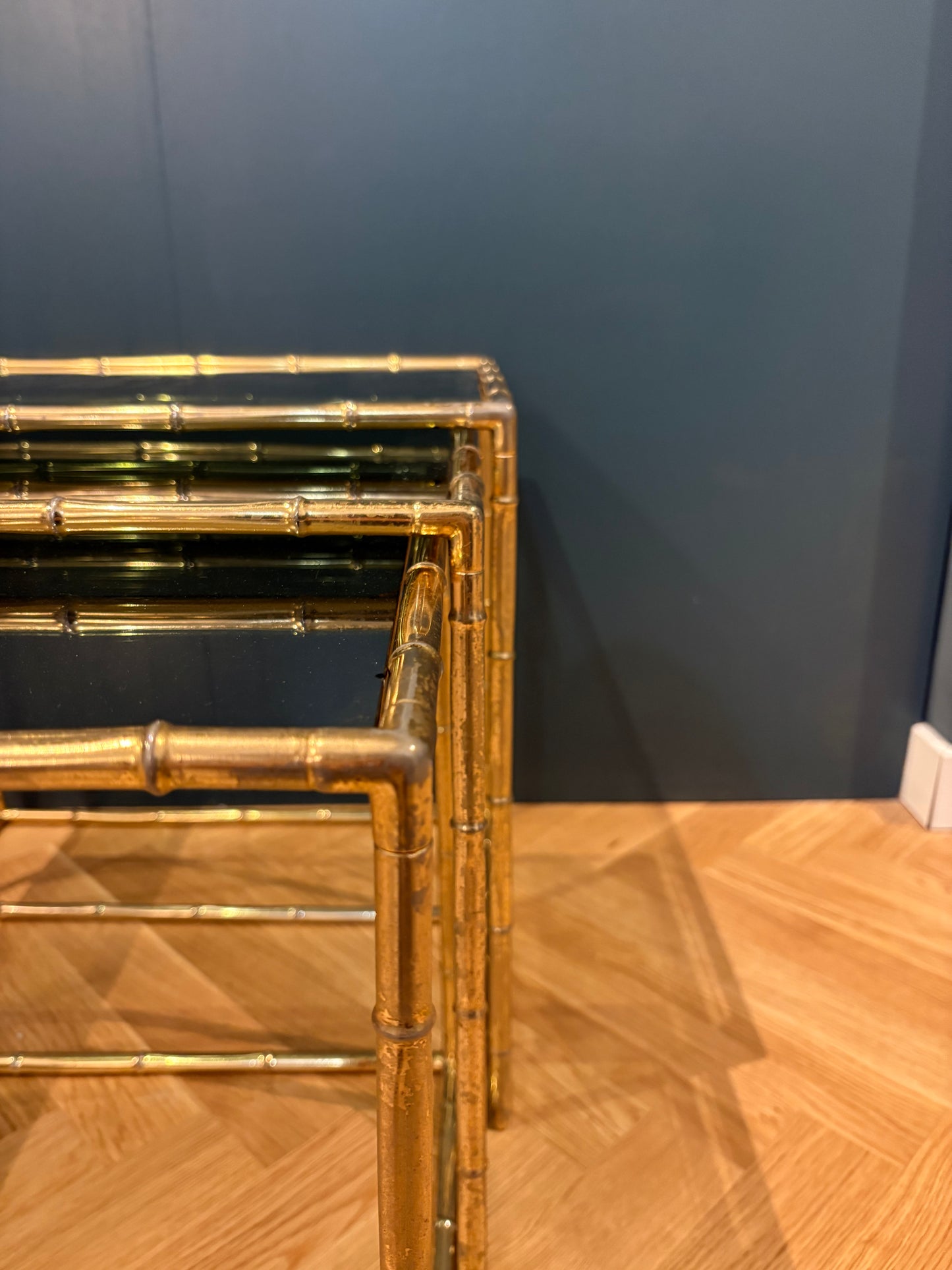 Nest brass tables bamboo regency style