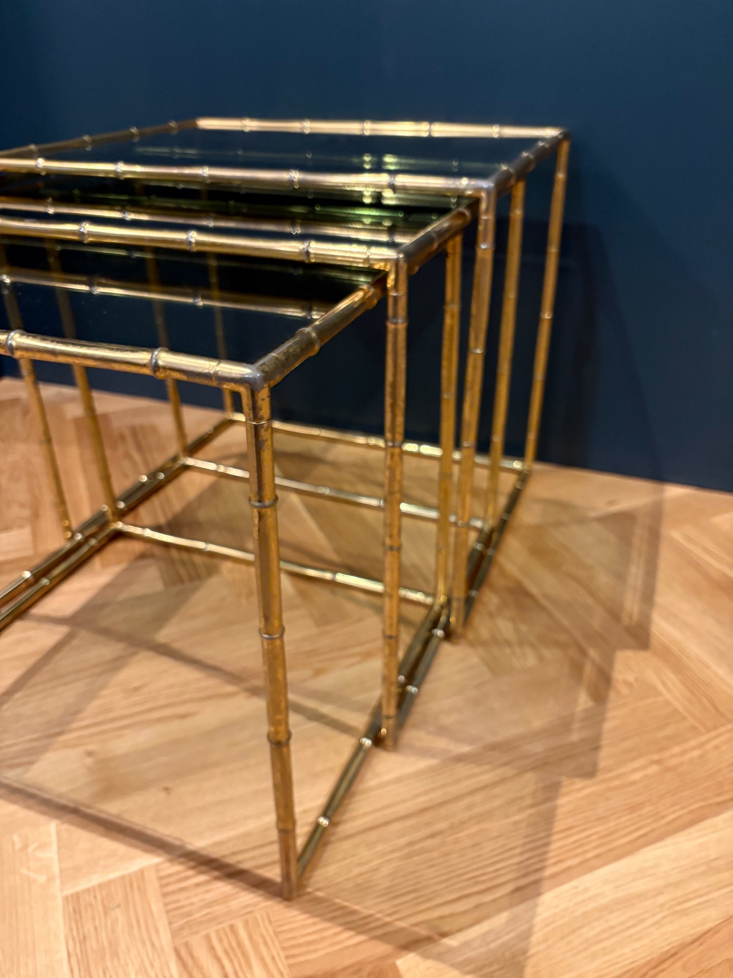 Nest brass tables bamboo regency style