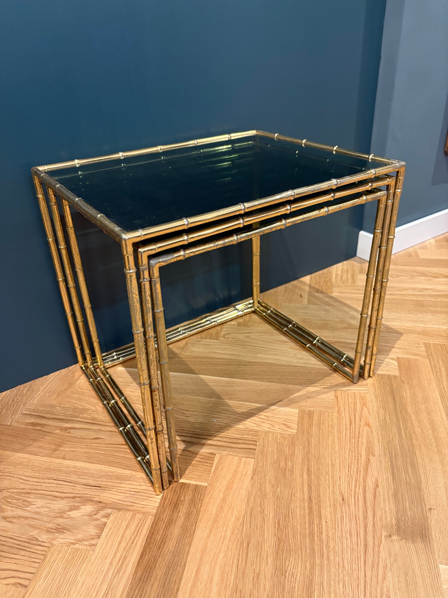 Nest brass tables bamboo regency style