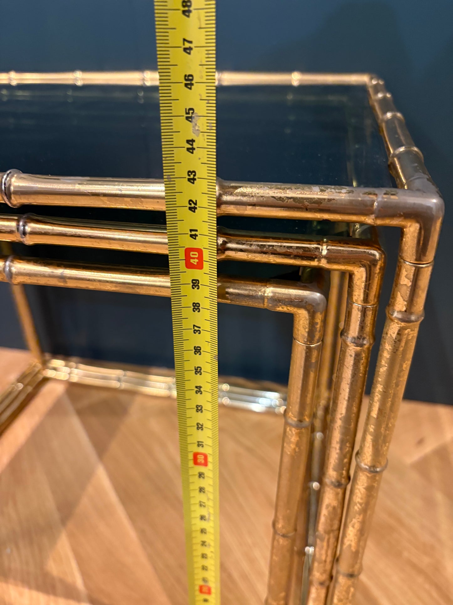 Nest brass tables bamboo regency style