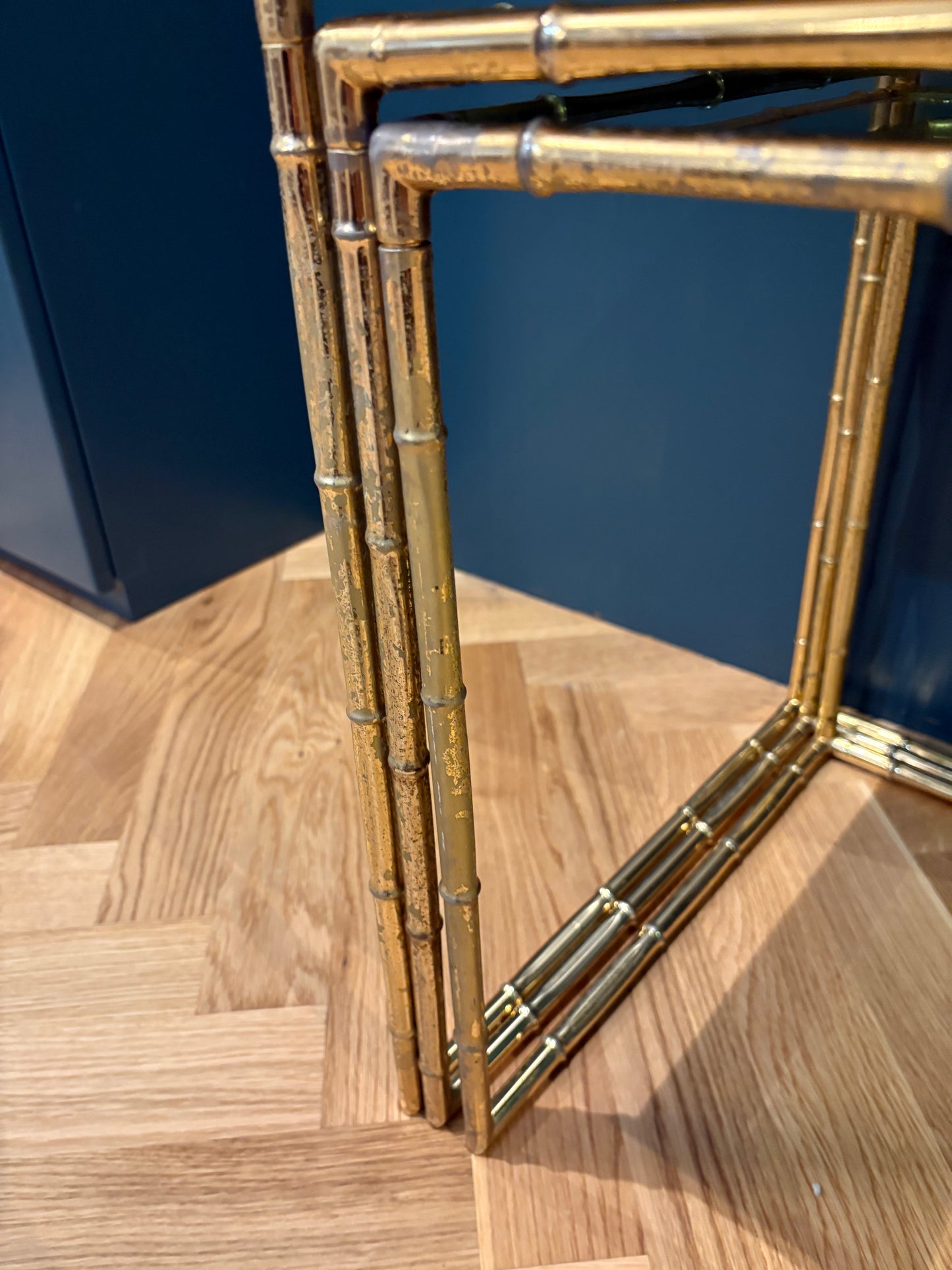 Nest brass tables bamboo regency style