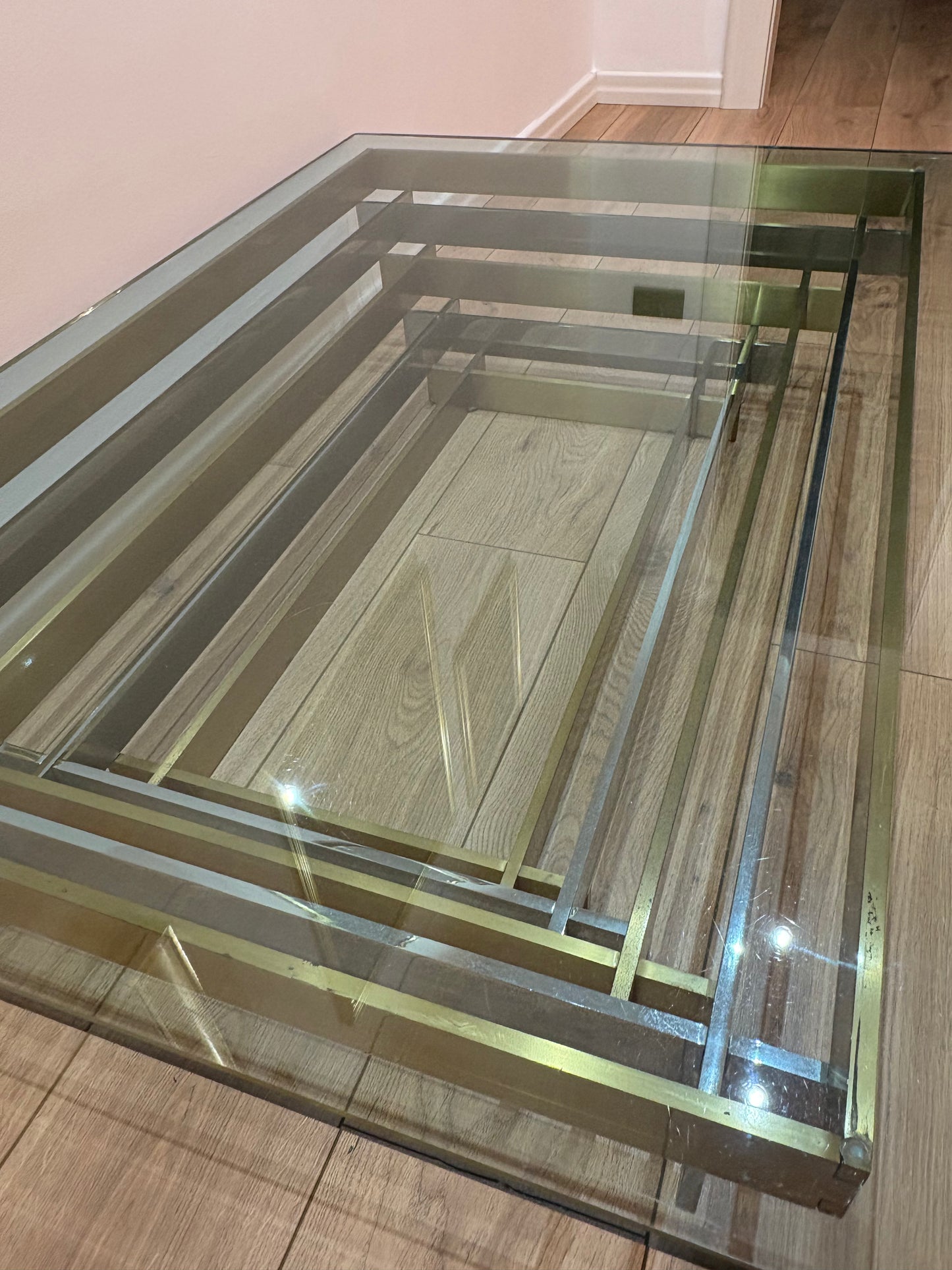 Willy Rizzo style vintage coffee table