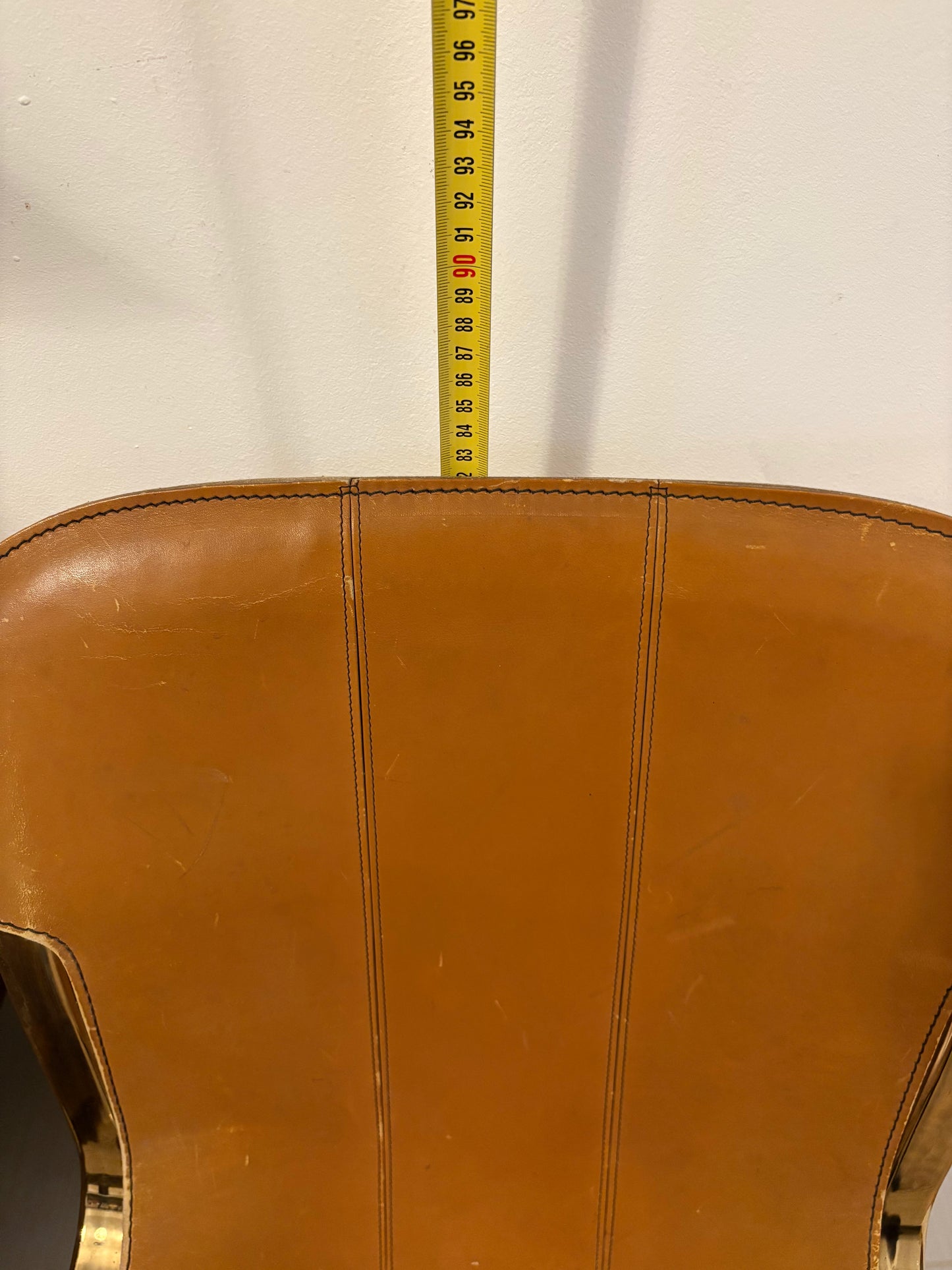 Set of 4 Willy Rizzo leather chairs