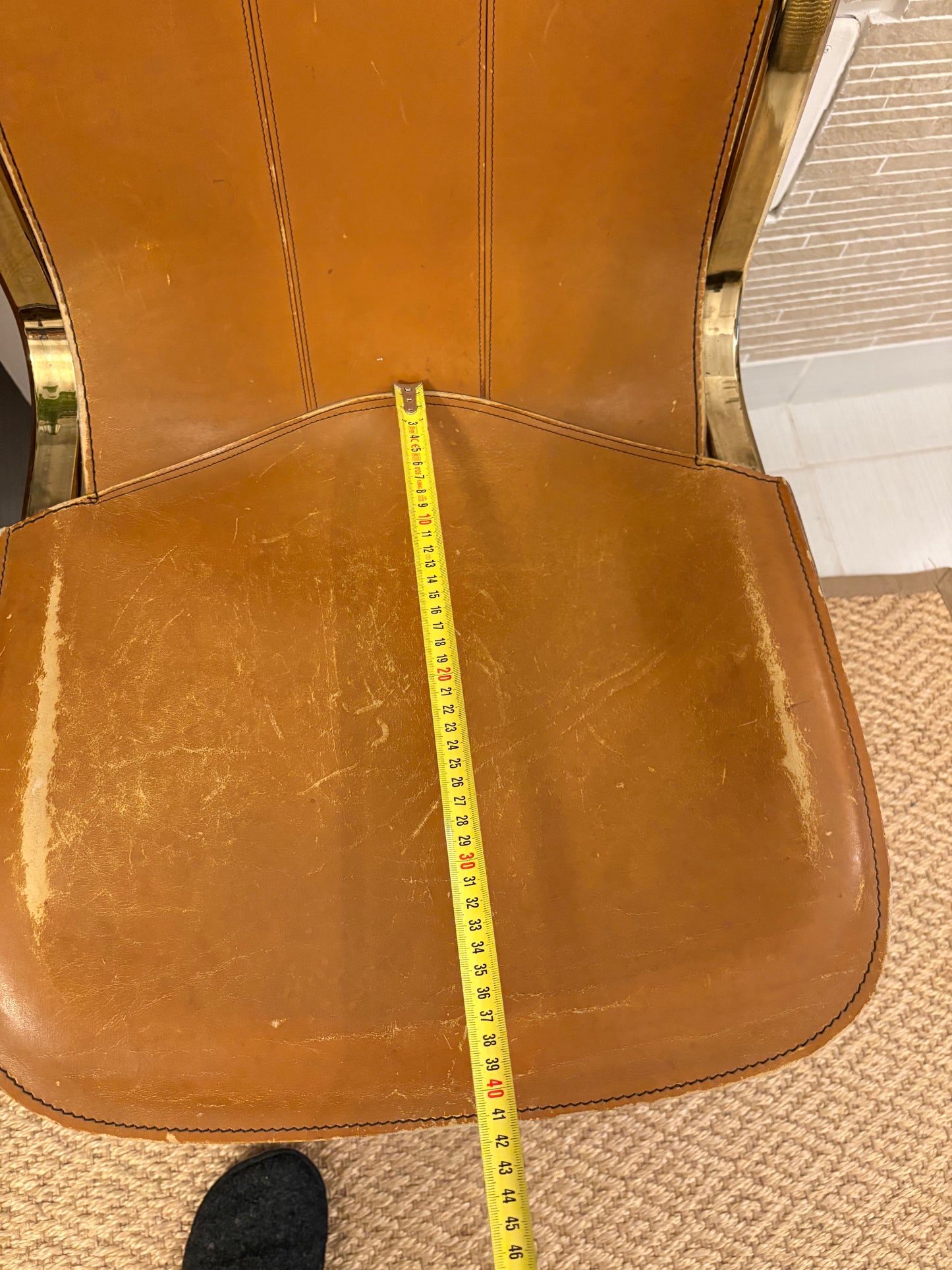 Set of 4 Willy Rizzo leather chairs