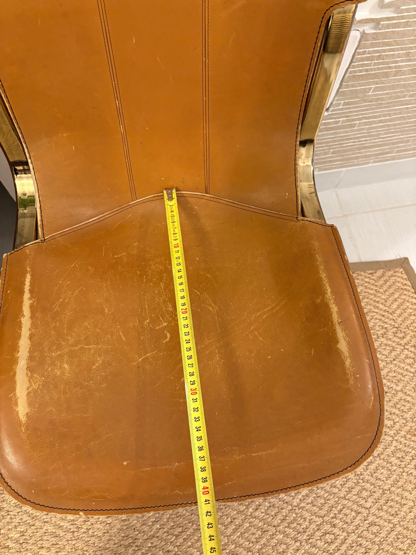 Set of 4 Willy Rizzo leather chairs