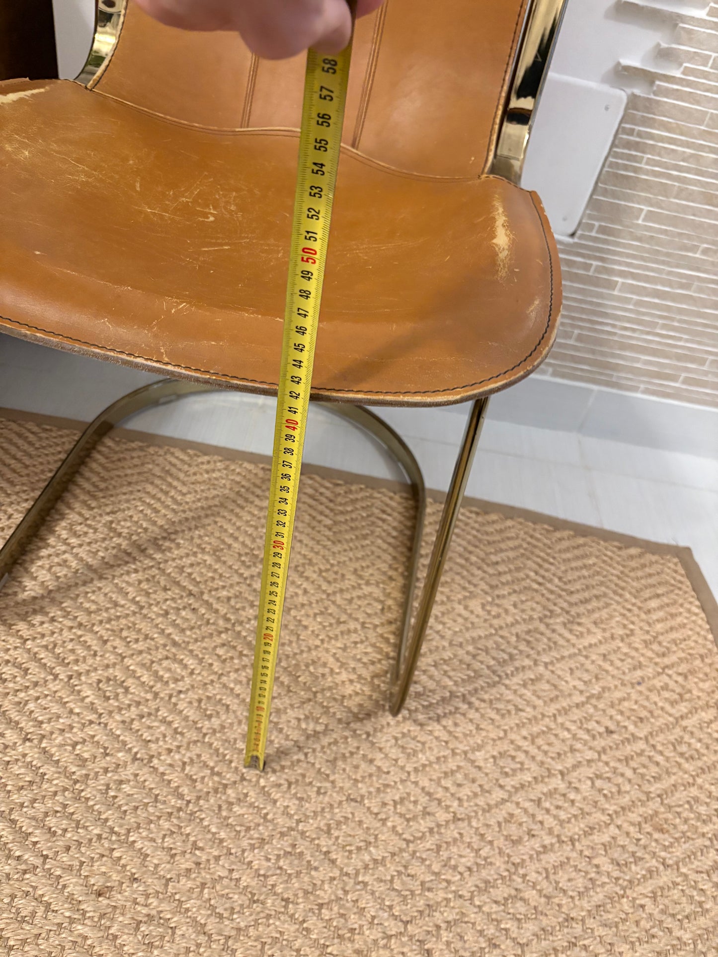 Set of 4 Willy Rizzo leather chairs