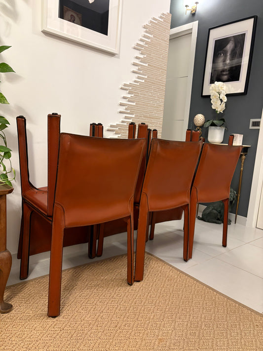 Set 6 chairs Mario Bellini - Cassina 412 Cab