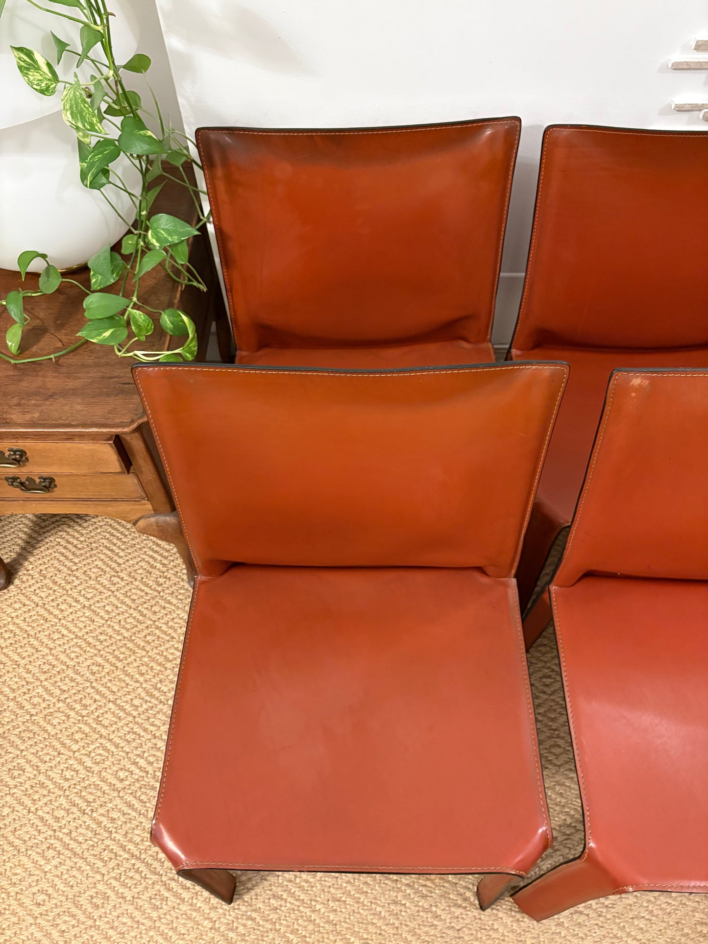 Set 6 chairs Mario Bellini - Cassina 412 Cab