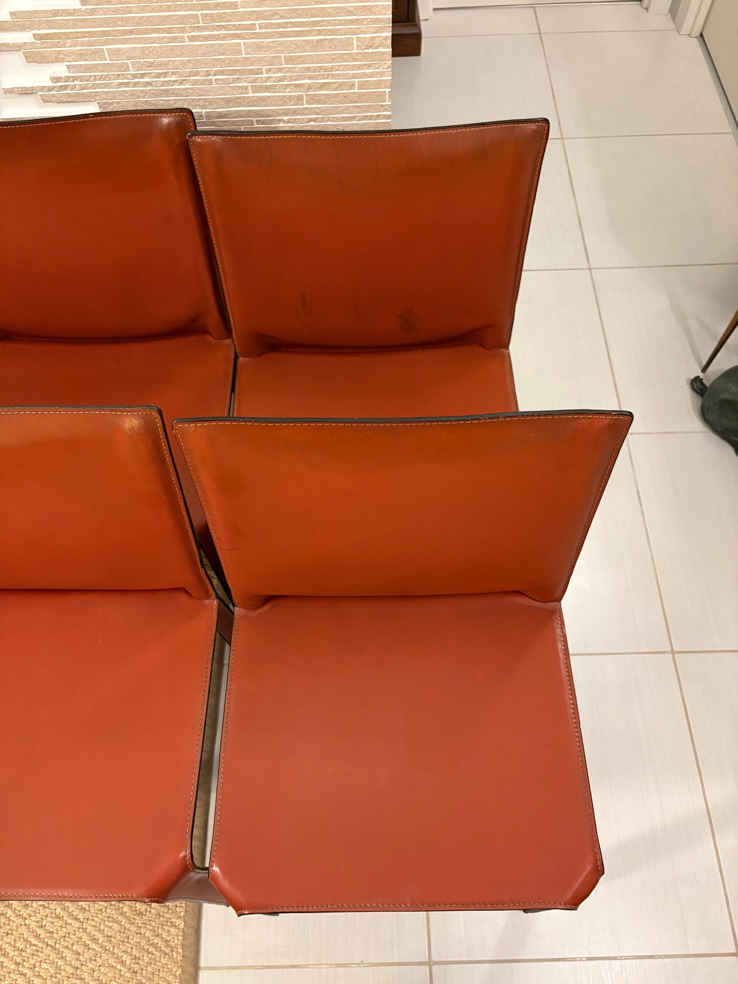 Set 6 chairs Mario Bellini - Cassina 412 Cab