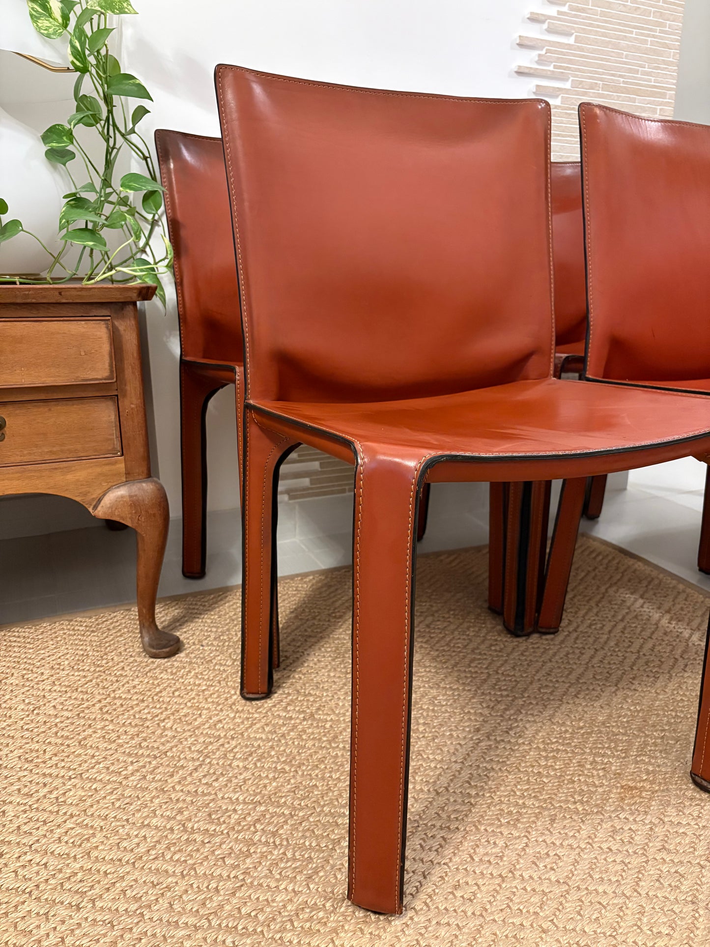 Set 6 chairs Mario Bellini - Cassina 412 Cab