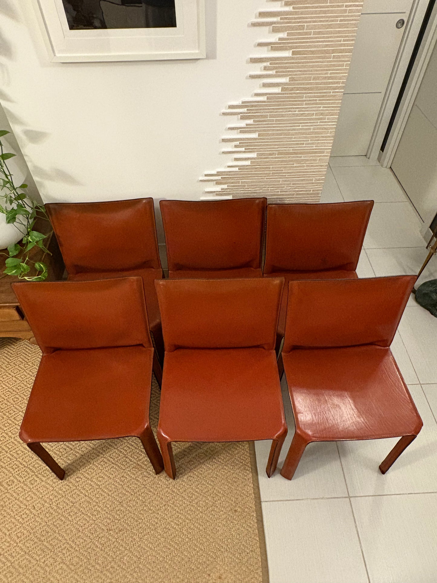 Set 6 chairs Mario Bellini - Cassina 412 Cab