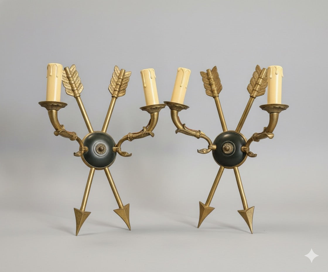 Pair of wall lamps regency style