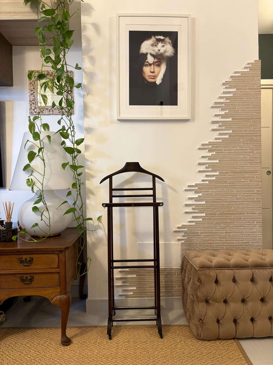 Appendiabiti vintage in legno Made in Italy design classico per abiti e accessori