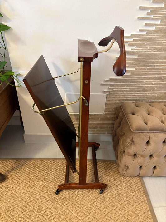 Supporto porta abiti vintage in legno Made in Italy dal design classico ed elegante