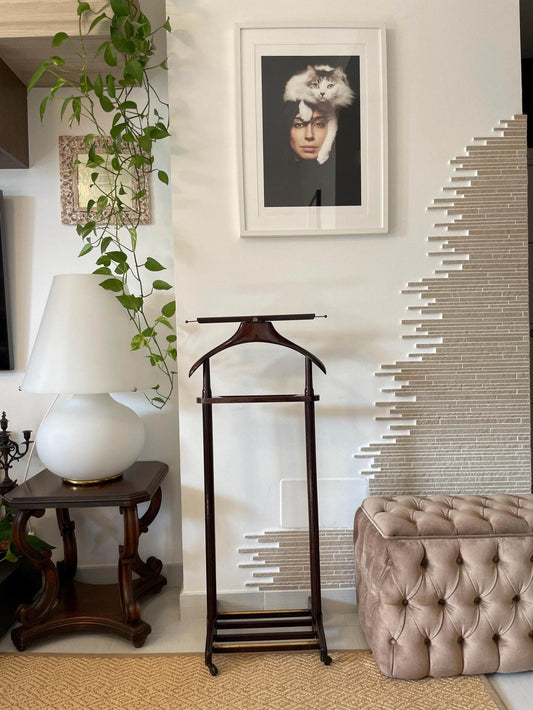 appendiabiti valet stand vintage in legno italiano design classico elegante per abiti e accessori