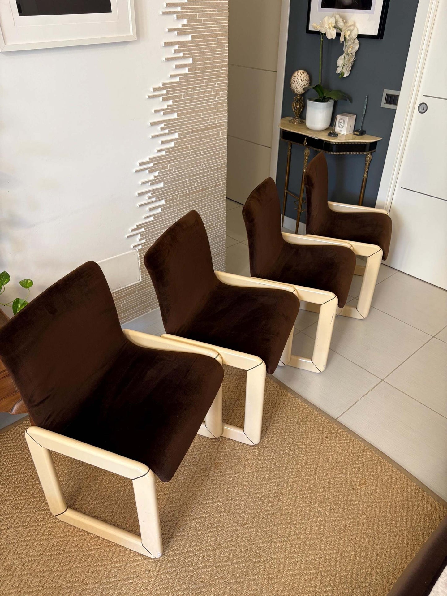 design brass wood chairs vintage tubular steel frame mid century modern Wassily style outdoor Italian style gift space age design art deco image 1