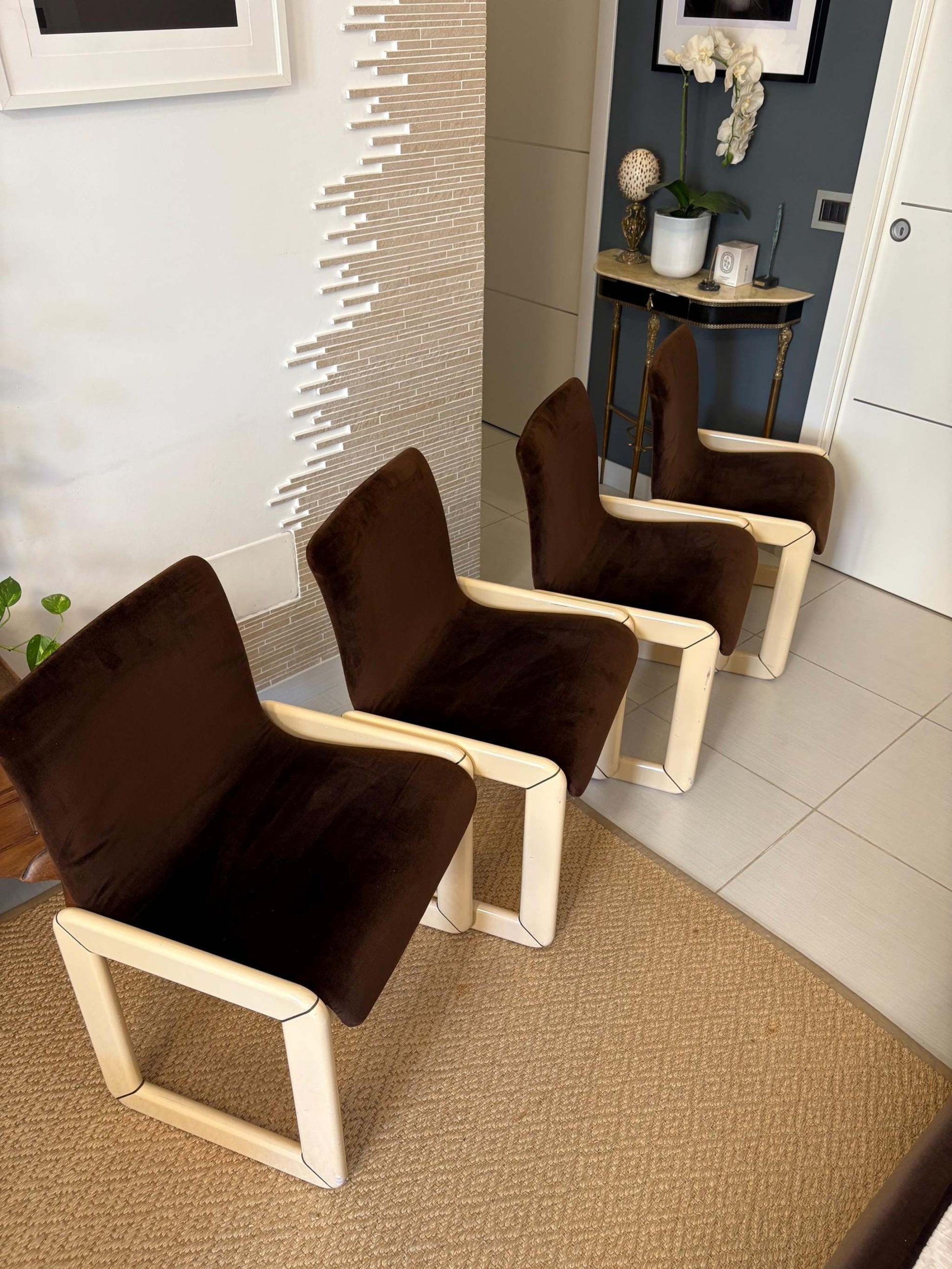 design brass wood chairs vintage tubular steel frame mid century modern Wassily style outdoor Italian style gift space age design art deco image 1