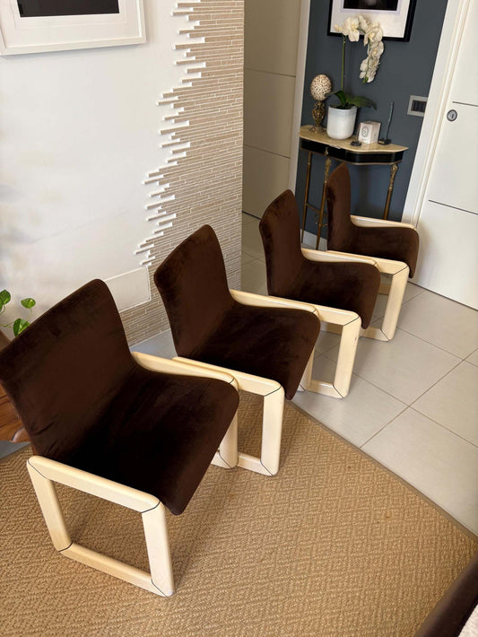 design brass wood chairs vintage tubular steel frame mid century modern Wassily style outdoor Italian style gift space age design art deco image 1