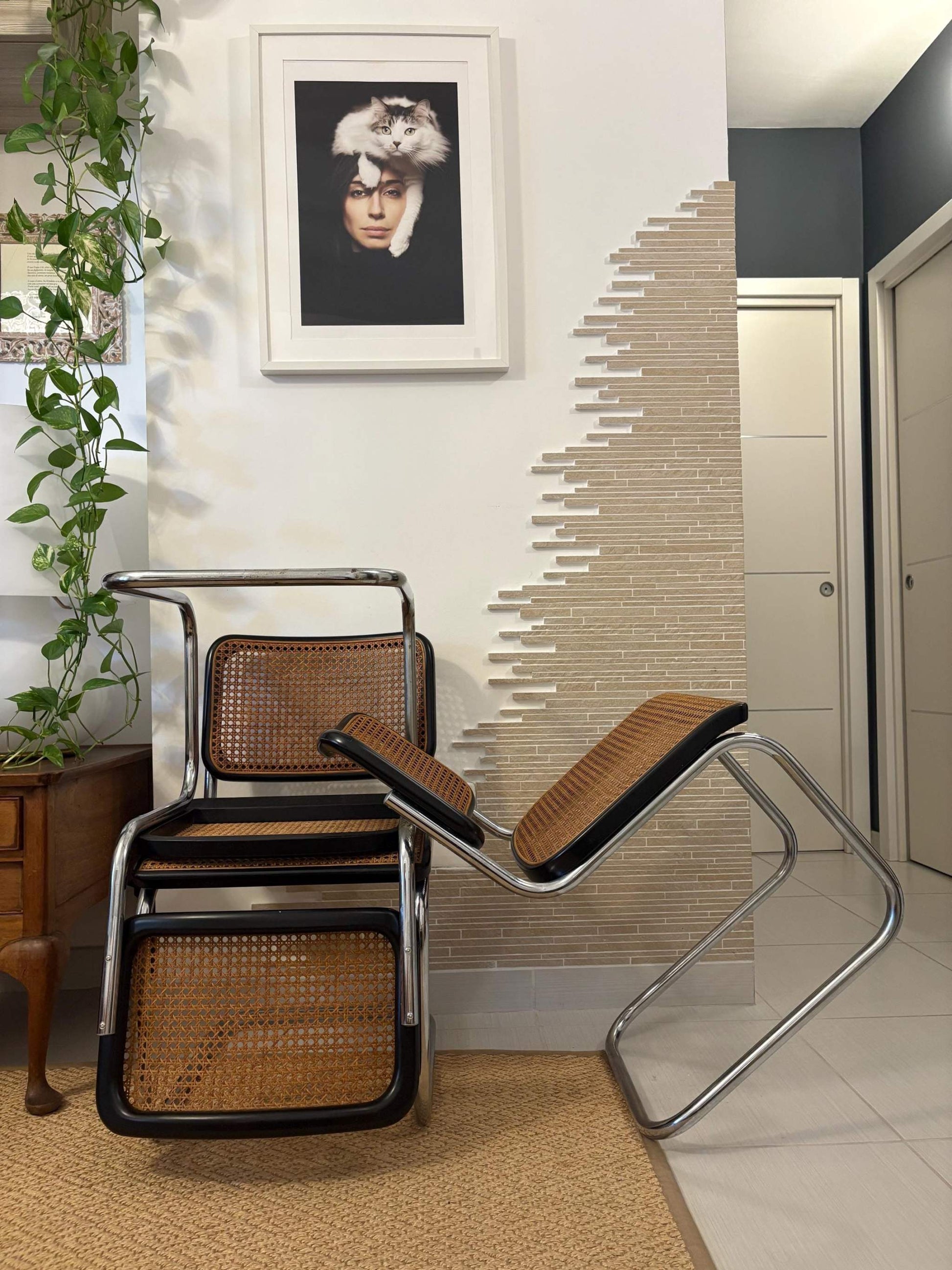 design Marcel Breuer thonet chairs vintage tubular steel frame mid century cesca style outdoor Italian style gift space age design art B32 image 5