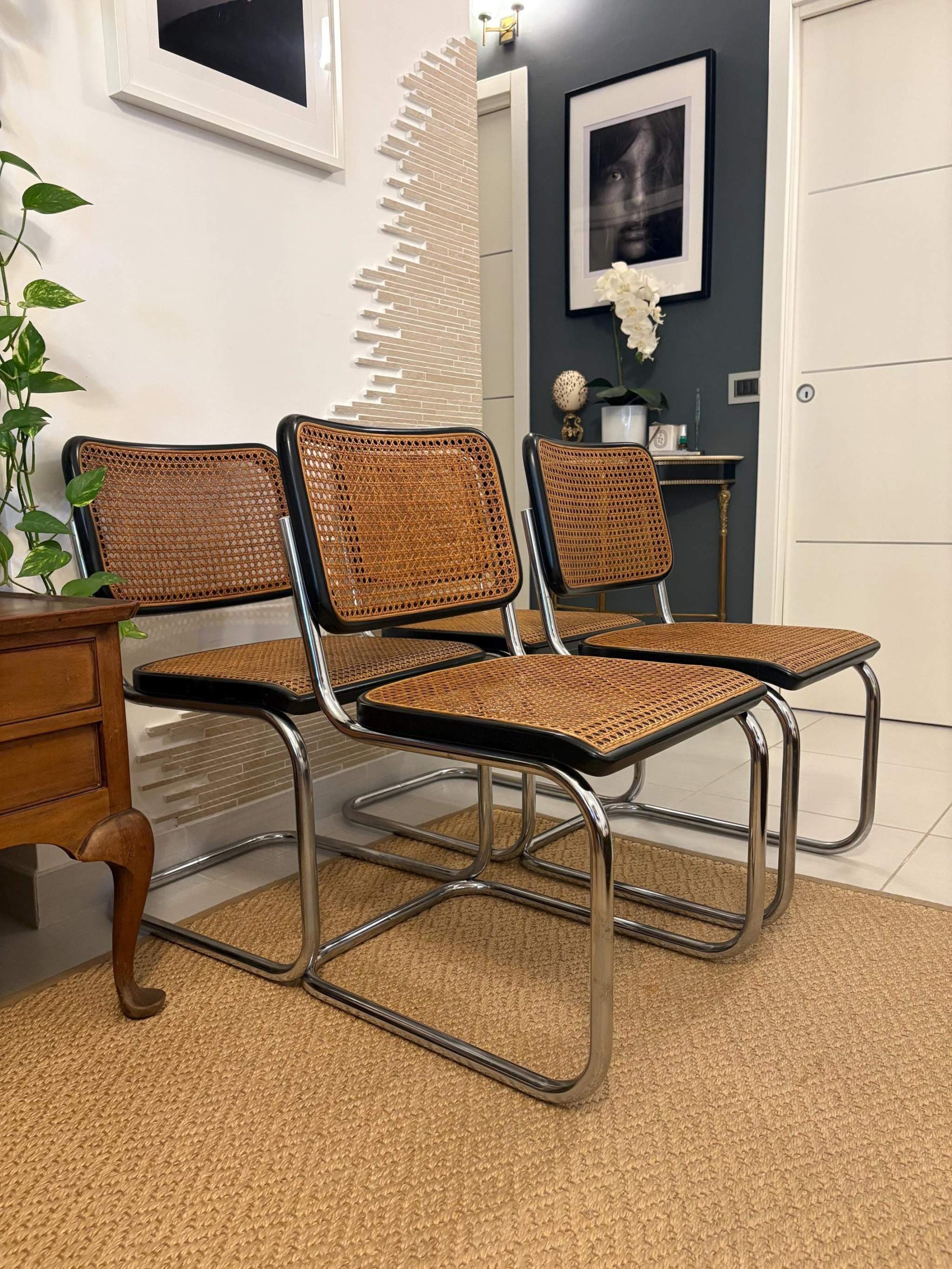 design Marcel Breuer thonet chairs vintage tubular steel frame mid century cesca style outdoor Italian style gift space age design art B32 image 9