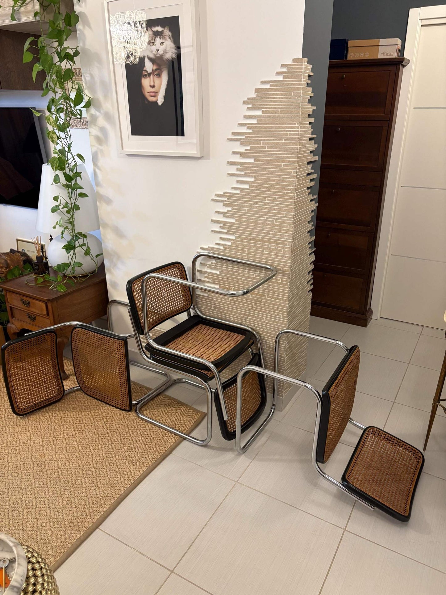 design Marcel Breuer thonet chairs vintage tubular steel frame mid century cesca style outdoor Italian style gift space age design art B32 image 10