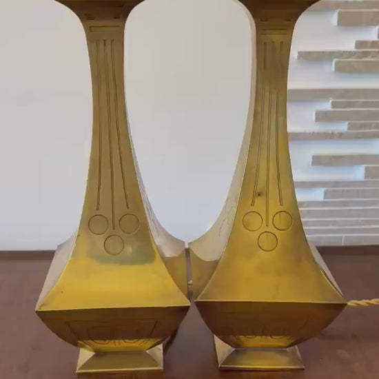 Vintage Space Age Brass Desk Lamp | Mid-Century Bauhaus Regency Lighting
