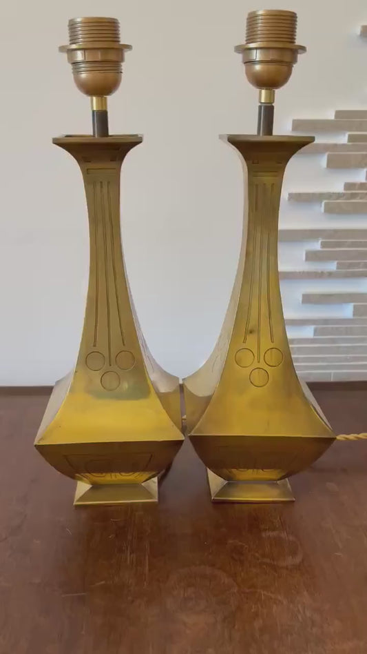 Vintage Space Age Brass Desk Lamp | Mid-Century Bauhaus Regency Lighting
