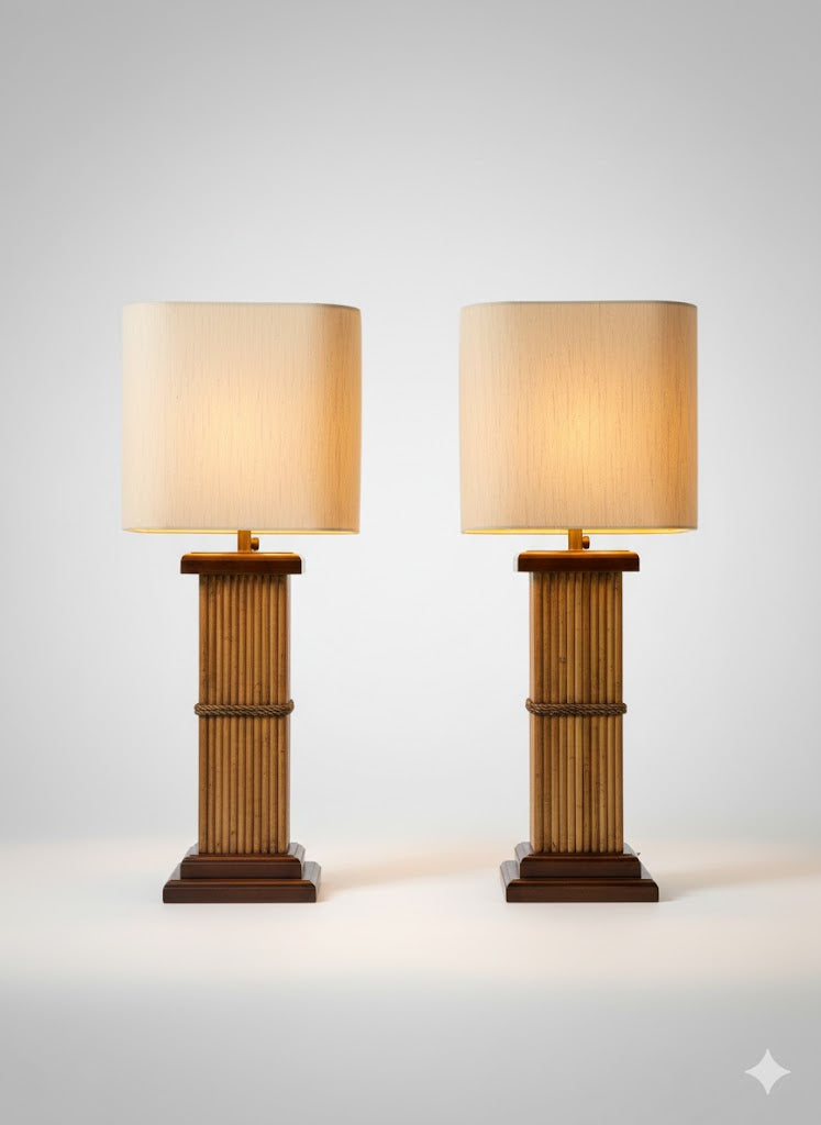 Vintage wood lamps